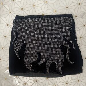 Dolls Kill Black and White Mini Skirt